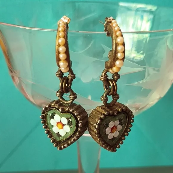 Roxanne Assoulin Vintage Glass  Micro Mosaic Pierced Earrings - Picture 3 of 8